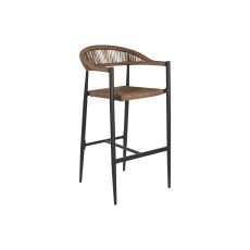 Sittpall Home ESPRIT Brun Svart Aluminium Rattan 52 x 55 x 105 cm