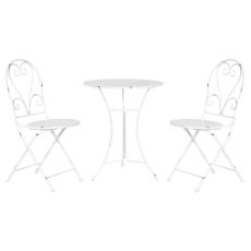 Bordsgrupp med 2 stolar Home ESPRIT Vit 60 x 60 x 70 cm