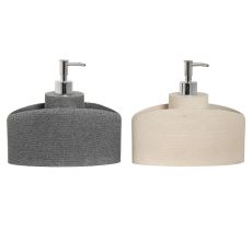 Tvåldispenser Home ESPRIT Beige Grå Harts 21 x 9 x 18 cm (2 antal)