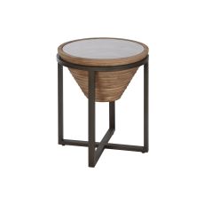 Sidobord Home ESPRIT Svart Naturell Glas Gran 46 x 46 x 55,5 cm