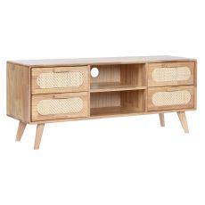 TV-möbler Home ESPRIT Naturell Metall Gummiträ 120 x 30 x 48 cm