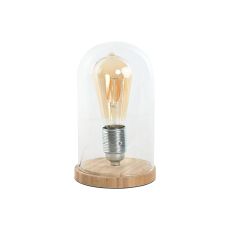 Bordslampa Home ESPRIT Naturell Bambu Glas 50 W 220 V 13 x 13 x 22 cm