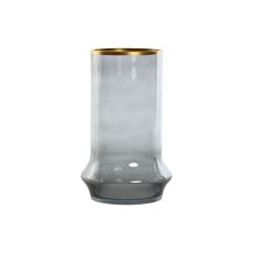 Ljusstakar Home ESPRIT Blå Gyllene Glas 21 x 21 x 35 cm