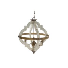 Taklampa Home ESPRIT Vit Brons Järn Gran 40 W 63 x 63 x 74 cm