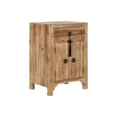 Nattduksbord Home ESPRIT Svart Naturell Granträ Trä MDF 45 x 34 x 66 cm