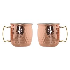 Set med 2 muggar Home ESPRIT Gyllene 480 ml