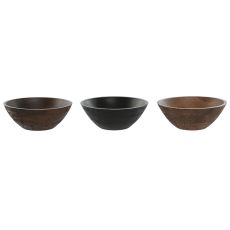 Salladsskål Home ESPRIT Brun Svart Ljusbrun Mangoträ 30 x 30 x 12 cm (3 antal)