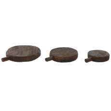 Skärbräda Home ESPRIT Brun Svart Akaciaträ Naturell Kolonial 30 x 25 x 4 cm (3 Delar)