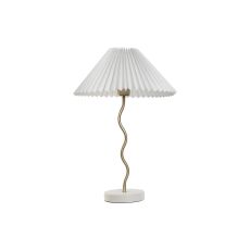Bordslampa Home ESPRIT Vit Gyllene linne Metall 50 W 220 V 36 x 36 x 52 cm