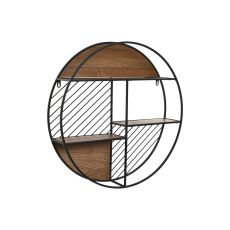 Bokhylla Home ESPRIT Svart Naturell Metall Trä MDF 60 x 12 x 60 cm Vägg