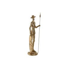 Prydnadsfigur Home ESPRIT Gyllene Harts 10 x 10 x 37 cm
