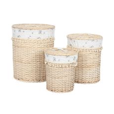 Tvättkorg Home ESPRIT Naturell vide Shabby Chic 45 x 45 x 55 cm 3 Delar