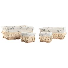 Tvättkorg Home ESPRIT Naturell vide Shabby Chic 36 x 25 x 16 cm 4 Delar
