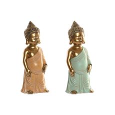 Prydnadsfigur Home ESPRIT Grön Rosa Buddha Orientalisk 10 x 8 x 24 cm (2 antal)
