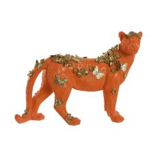 Prydnadsfigur Home ESPRIT Orange Gyllene Leopard 60 x 21,5 x 43 cm