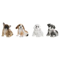 Prydnadsfigur Home ESPRIT Multicolour Hund 13,5 X 12 X 17 CM (4 antal)