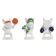 Prydnadsfigur Home ESPRIT Vit Multicolour Hund 17 x 13,5 x 24 cm (3 antal)