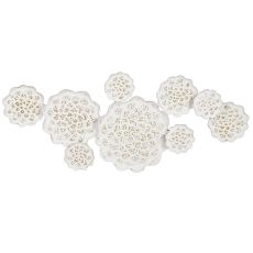 Prydnadsfigur Home ESPRIT Vit Gyllene Blomster Avskalad 137 X 11 X 56,5 CM