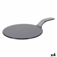 Snacksbricka Viejo Valle Svart Med handtag Glas Ø 28 x 44 cm (4 antal)