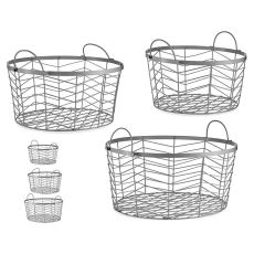Korgset Silvrig Metall 40 x 18 x 40 cm (3 pcs)