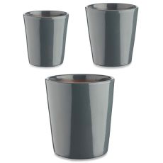 Krukset Ibergarden CONICO-7011 Antracitgrå Lera Cónica Ø 14 cm Ø 22 cm Ø 17 cm 3 Delar