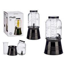 Genomskinlig glaskaraff Vivalto DW6004S-1 Svart Transparent Metall Glas Plast 3,8 L Kylare
