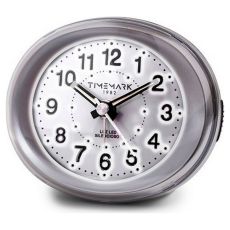Analog Väckarklocka Timemark Silvrig LED Ljus Tyst Snooze Nattläge 9 x 9 x 5,5 cm (9 x 9 x 5,5 cm)