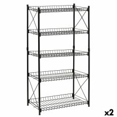 Bokhylla Confortime Metall Svart 52 x 34 x 110 cm (2 antal)