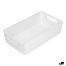 Multifunktionell korg Confortime Vit 38 x 22 x 9,5 cm (10 antal)