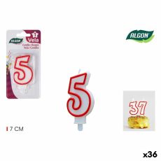 Set med levande ljus Algon Röd (36 antal)