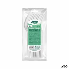 Gaffelset Algon Återanvändningsbar Vit 36 antal 18 cm