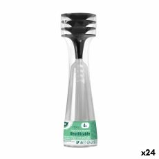 Återanvändbara cava-glas Algon Svart 24 antal 150 ml (4 Delar)