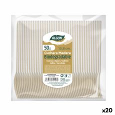 Set med skedar Algon Efterrätt Trä 20 antal 14 x 3 x 0,2 cm