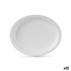 Tallriksset Algon Engångsanvändning Vit Sockerrör Avlång 26 cm (12 antal)