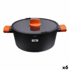 Kastrull med glaslock Quttin Gastro Svart Orange 34,5 x 25,5 x 12 cm (6 antal)