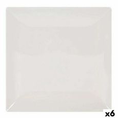 Platt skål La Mediterránea Elite Stengods Elfenben 26,5 x 26,5 x 2,5 cm (6 antal)