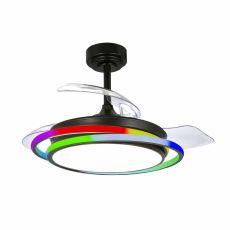 Takfläkt CristalRecord ANTILA MINI RGB BK RETRAC Svart