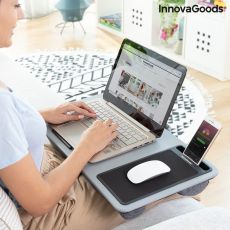Bärbart skrivbord med XL -kudde för laptop Deskion InnovaGoods