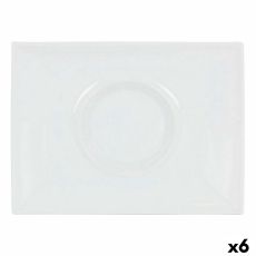 Platt skål Inde Gourmet Porslin Vit 29,5 x 22 x 3 cm (6 antal)