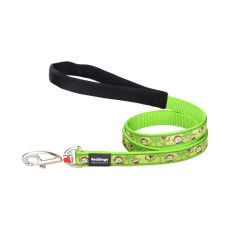 DoHundkoppel Red Dingo STYLE MONKEY LIME GREEN 15mm x 120 cm