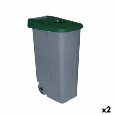 Papperskorg på hjul Denox 85 L Grön 58 x 41 x 76 cm