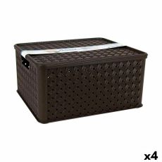 Förvaringslåda med lock Tontarelli Arianna 33,5 x 29,5 x 16,5 cm (4 antal)