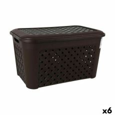 Tvättkorg Tontarelli Arianna Med lock Svart 48,3 L (6 antal)