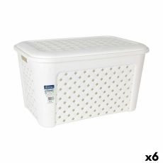 Tvättkorg Tontarelli Arianna Med lock Vit 58 x 39 x 32 cm (6 antal)