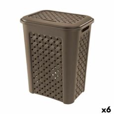 Tvättkorg Tontarelli Arianna Med lock Wengue 37,5 x 27,5 x 47 cm (6 antal)
