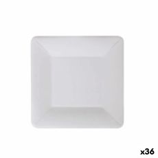 Tallriksset Algon Engångsanvändning Vit Papp Fyrkantig 18 cm (36 antal)