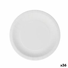 Tallriksset Algon Engångsanvändning Vit Papp 20 cm (36 antal)