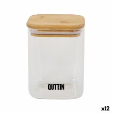 Behållare för matkonservering Quttin Bambu Borosilikatglas 480 ml (12 antal)