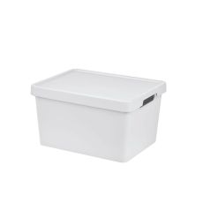 Förvaringslåda med lock Tontarelli Maya Vit 16,2 L 36 x 28 x 20 cm