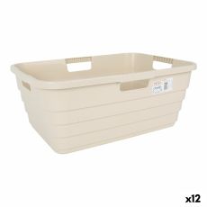 Tvättkorg Tontarelli Maya Beige Plast 54,5 x 37,5 x 22 cm (12 antal)